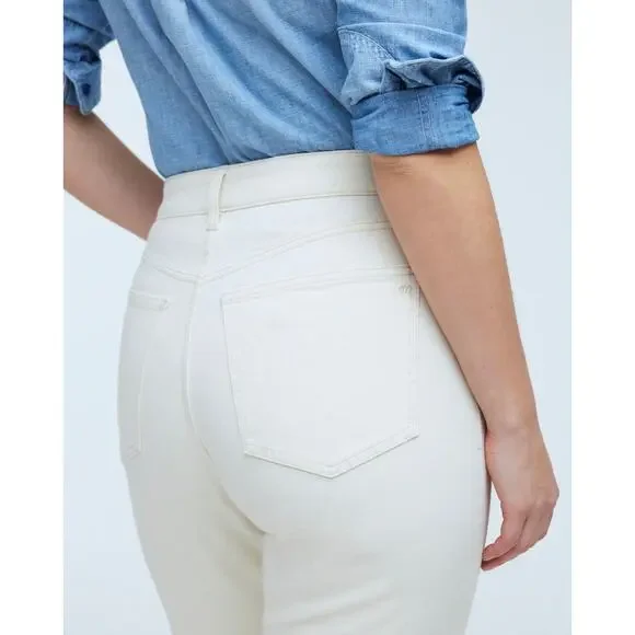 New Madewell The Curvy '90s Straight Jean Ivory Size W28 Tall - Picture 15 of 16